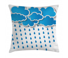 Puffy Clouds Rainy Day Pillow Cover