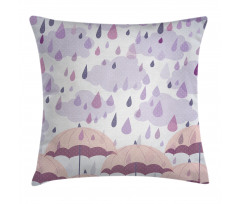 Pink Umbrellas Rain Pillow Cover