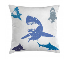 Grunge Sharks Wildlife Pillow Cover