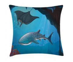 Swimming Shark Ocean Pillow Cover