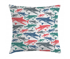 Colorful Shark Patterns Pillow Cover