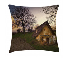 Battered Stone House Pillow Cover