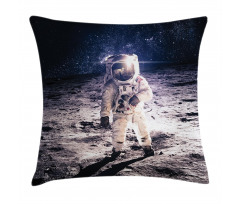 Moon Surface Journey Pillow Cover