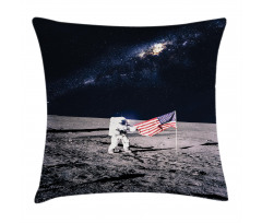 Milky Way American Flag Pillow Cover