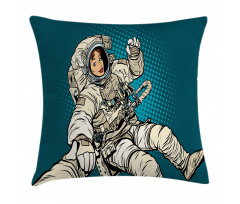 Astronaut Love in Space Pillow Cover