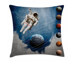 Astronaut Planets Space Pillow Cover