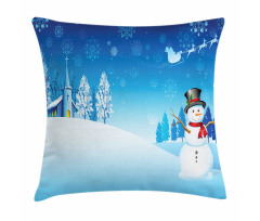 Snowman Winter Stars Pillow Cover