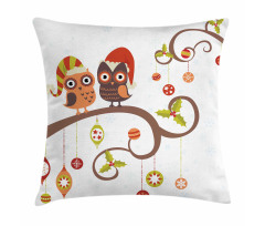 Noel Owls Folkloric Pillow Cover