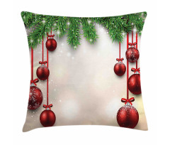 Red Balls Ribbons Pillow Cover