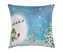 Jolly Snowman Santa Pillow Cover