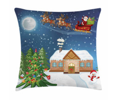 Santa with Rudolf Pillow Cover