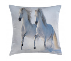 Wintertime Horse Animal Pillow Cover