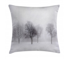 Misty Winter Scenery Pillow Cover