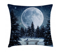 Moonlight Forest Bird Pillow Cover