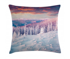 European Snowy Mountain Pillow Cover