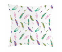 Pastel Colored Feathers Pillow Cover
