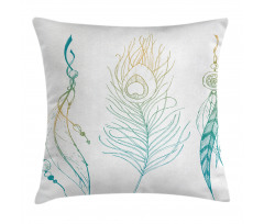 Feather Peacock Vintage Pillow Cover