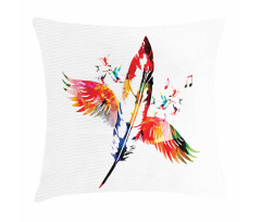 Feather with Wings Birds Pillow Cover