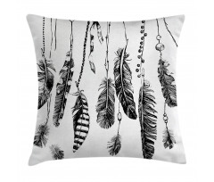 Hand Drawn Feather Pillow Cover