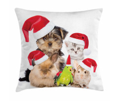 Christmas Theme Pets Pillow Cover