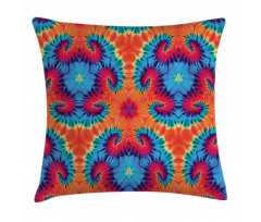 Orange and Blue Motif Colorful Pillow Cover