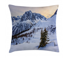 Snowy Mountain Winter Pillow Cover