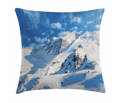Snowy Mountain Ski Pillow Cover