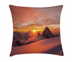Sunrise in Swiss Alps Pillow Cover