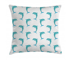 Jumping Dolphin Mammals Pillow Cover