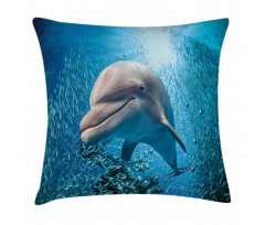 Dolphin in Ocean Marine Pillow Cover