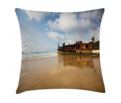 Antique Rusty Ship Wreck Pillow Cover