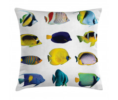 Collage of Sea Animals Pillow Cover