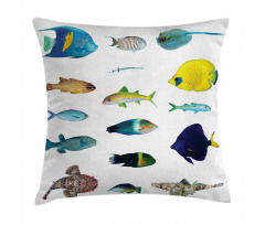 Marine Life Creatures Pillow Cover