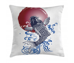 Carp on Flag Pillow Cover