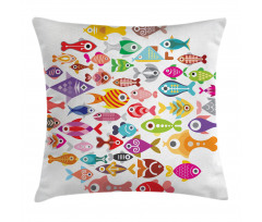 Colorful Aquarium Fishes Pillow Cover