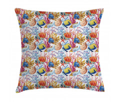 Coral Reef Scallop Shells Pillow Cover