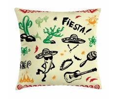 Taco Fiesta Guitar Pillow Cover