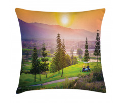 Golf Spring Sunset Pillow Cover