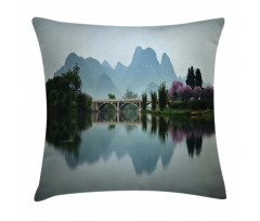 Japanese Lake View Pillow Cover