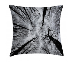 Dark Winter Forest Tree Pillow Cover