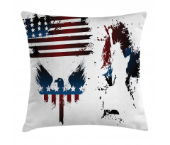 Eagle and Stripe Pillow Cover