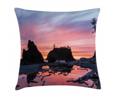 Mystic Beach Skyline Pillow Cover