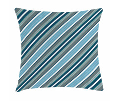 Grey and Blue Diagonal Pillow Cover