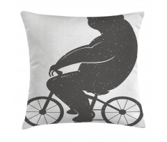 Bike Humor Hipster Bear Pillow Cover