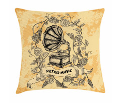 Gramophone Rose Petals Pillow Cover