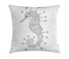 Seahorse Heraldic Art Pillow Cover
