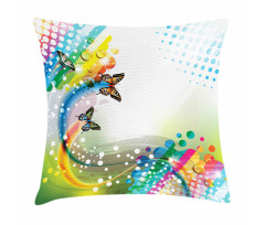 Flying Color Butterfly Pillow Cover