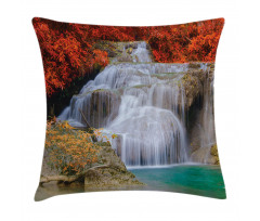 Autumn Leaves on Lake Pillow Cover