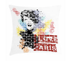 Fashion Girl Graffiti Pillow Cover