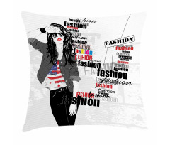 Modern Teen Girl USFlag Pillow Cover